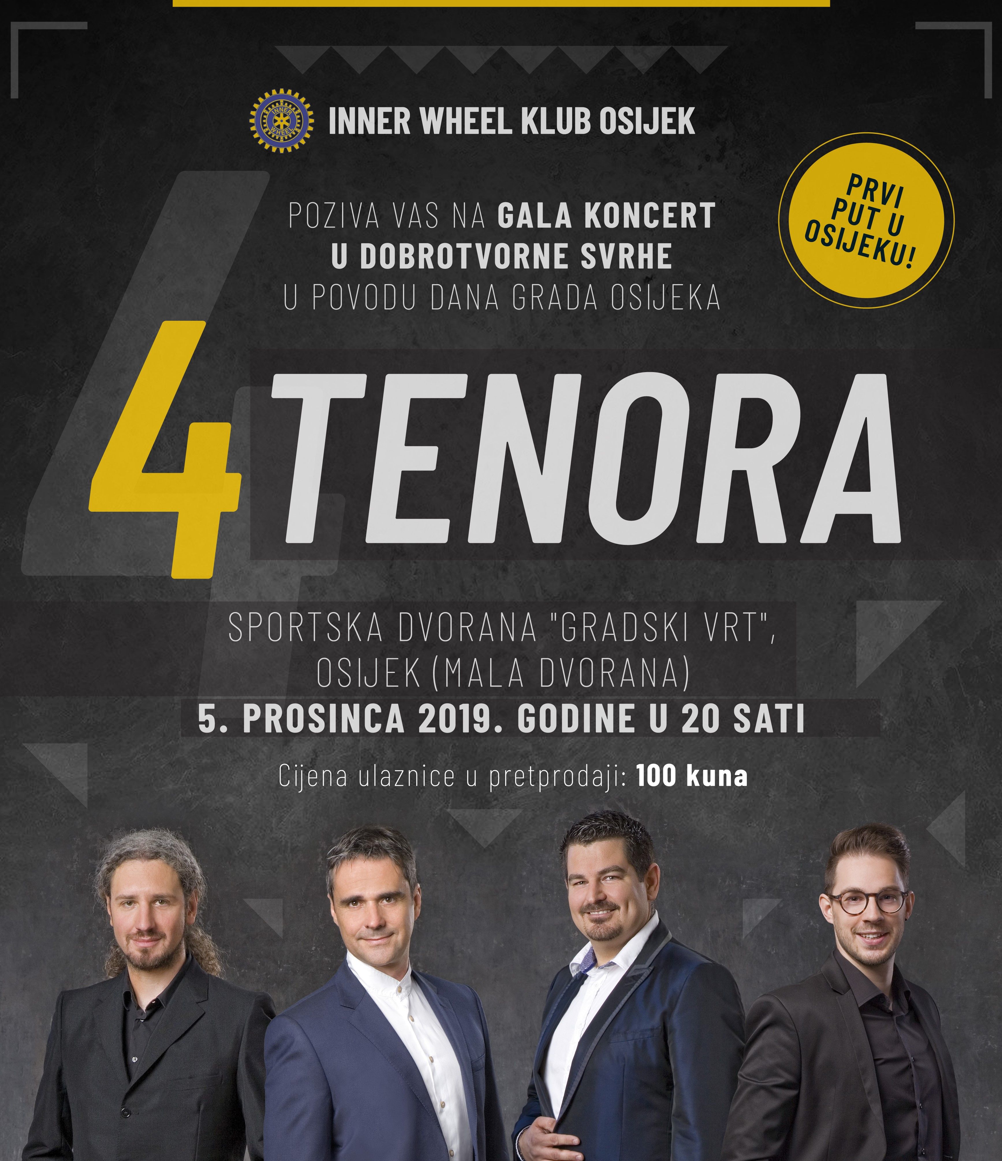 Popularni hrvatski ansambl 4 TENORA dolazi u Osijek (NAJAVA